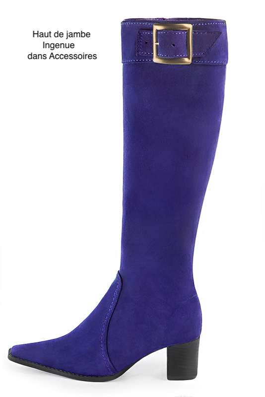 French elegance and refinement for these violet purple feminine knee-high boots, 
                available in many subtle leather and colour combinations. Record your foot and leg measurements.
We will adjust this pretty boot with zip to your measurements in height and width.
You can customise your boots with your own materials, colours and heels on the 'My Favourites' page.
To style your boots, accessories are available from the boots page. 
                Made to measure. Especially suited to thin or thick calves.
                Matching clutches for parties, ceremonies and weddings.   
                You can customize these knee-high boots to perfectly match your tastes or needs, and have a unique model.  
                Choice of leathers, colours, knots and heels. 
                Wide range of materials and shades carefully chosen.  
                Rich collection of flat, low, mid and high heels.  
                Small and large shoe sizes - Florence KOOIJMAN